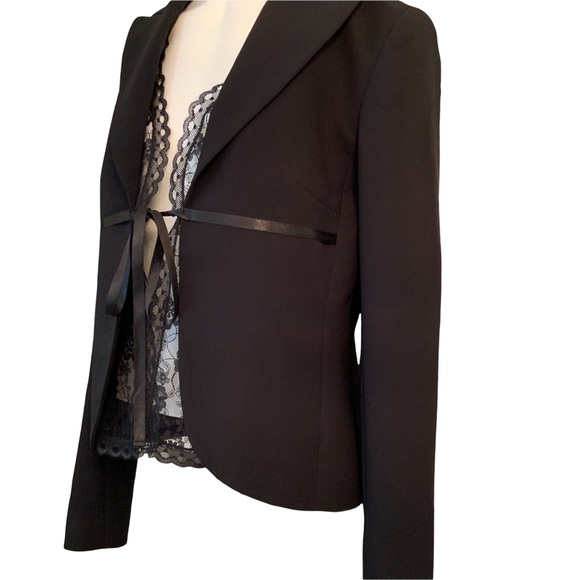 Marc Aurel Vintage Black Lace Blazer Jacket  US 4 - Picture 4 of 8